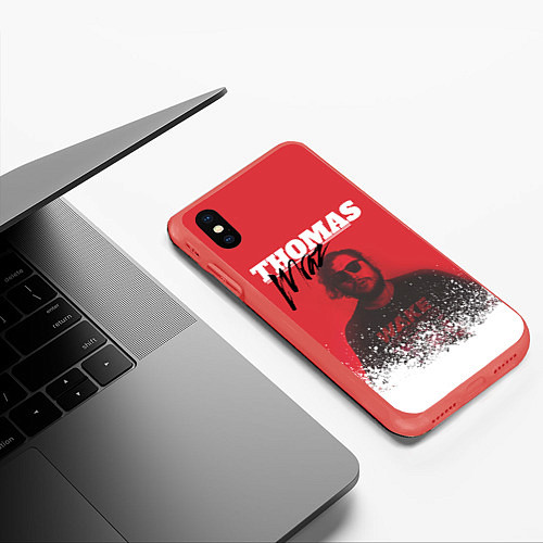 Чехол iPhone XS Max матовый Thomas Mraz / 3D-Красный – фото 3