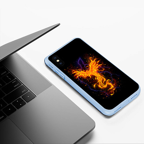 Чехол iPhone XS Max матовый Phoenix / 3D-Голубой – фото 3