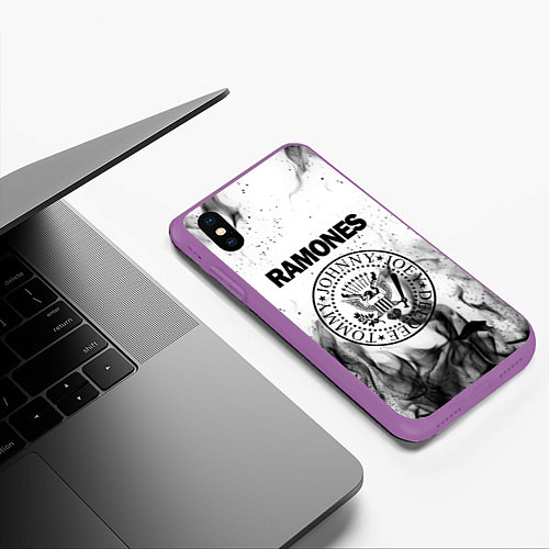 Чехол iPhone XS Max матовый RAMONES / 3D-Фиолетовый – фото 3