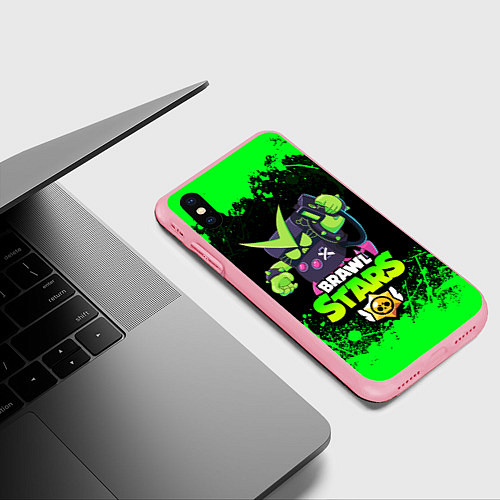 Чехол iPhone XS Max матовый BRAWL STARS VIRUS 8-BIT / 3D-Баблгам – фото 3