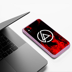 Чехол iPhone XS Max матовый LINKIN PARK, цвет: 3D-сиреневый — фото 2