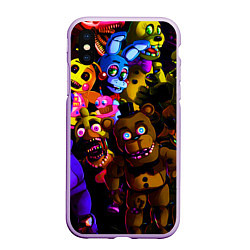 Чехол iPhone XS Max матовый Five Nights At Freddy's, цвет: 3D-сиреневый