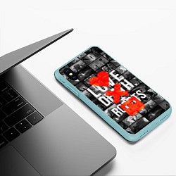Чехол iPhone XS Max матовый LOVE DEATH ROBOTS LDR, цвет: 3D-мятный — фото 2