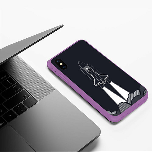 Чехол iPhone XS Max матовый Полет в никуда / 3D-Фиолетовый – фото 3