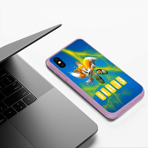 Чехол iPhone XS Max матовый Sonic - Майлз Тейлз / 3D-Сиреневый – фото 3