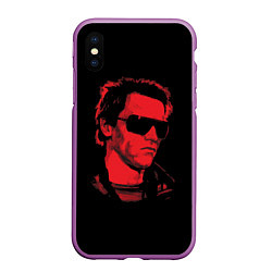 Чехол iPhone XS Max матовый The Terminator 1984, цвет: 3D-фиолетовый