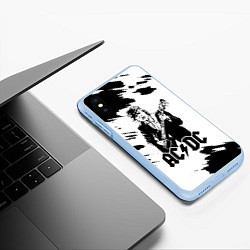 Чехол iPhone XS Max матовый ACDC, цвет: 3D-голубой — фото 2
