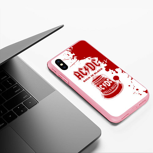 Чехол iPhone XS Max матовый ACDC Back in Black / 3D-Баблгам – фото 3