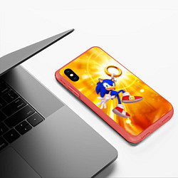 Чехол iPhone XS Max матовый Sonic, цвет: 3D-красный — фото 2