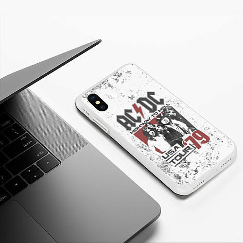 Чехол iPhone XS Max матовый ACDC / 3D-Белый – фото 3