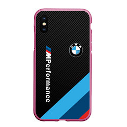 Чехол iPhone XS Max матовый BMW M PERFORMANCE, цвет: 3D-малиновый