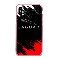 Чехол iPhone XS Max матовый Jaguar, цвет: 3D-розовый