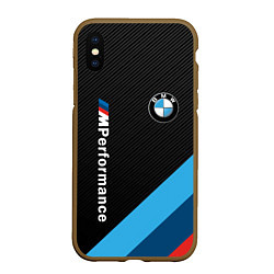 Чехол iPhone XS Max матовый BMW M PERFORMANCE, цвет: 3D-коричневый