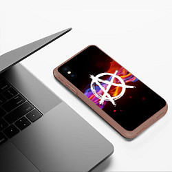 Чехол iPhone XS Max матовый АНАРХИЯ, цвет: 3D-коричневый — фото 2