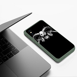 Чехол iPhone XS Max матовый Сатана, цвет: 3D-темно-зеленый — фото 2