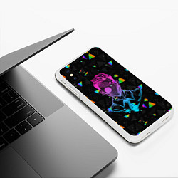 Чехол iPhone XS Max матовый Glitch man, цвет: 3D-белый — фото 2