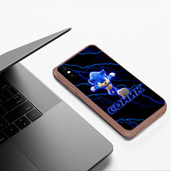 Чехол iPhone XS Max матовый СОНИК, цвет: 3D-коричневый — фото 2