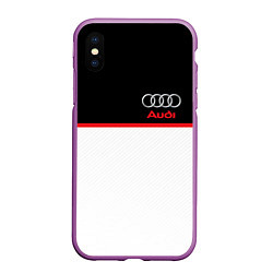 Чехол iPhone XS Max матовый AUDI SPORT, цвет: 3D-фиолетовый