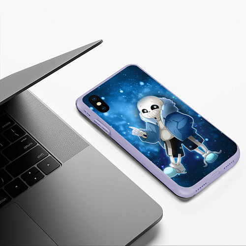 Чехол iPhone XS Max матовый UNDERTALE / 3D-Светло-сиреневый – фото 3