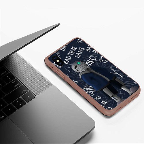 Чехол iPhone XS Max матовый UNDERTALE / 3D-Коричневый – фото 3