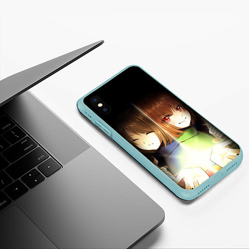 Чехол iPhone XS Max матовый UNDERTALE / 3D-Мятный – фото 3