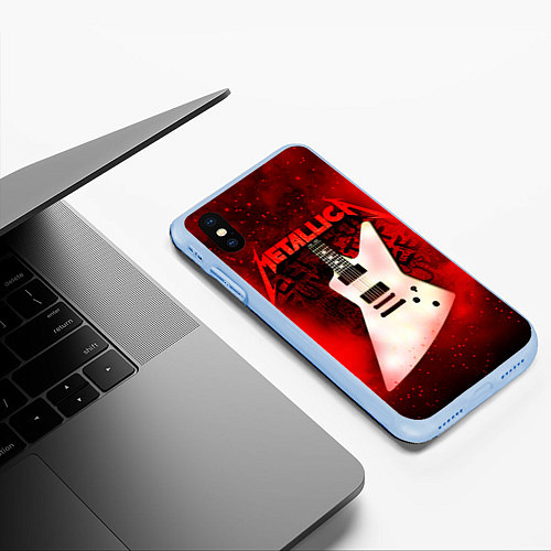 Чехол iPhone XS Max матовый Metallica / 3D-Голубой – фото 3