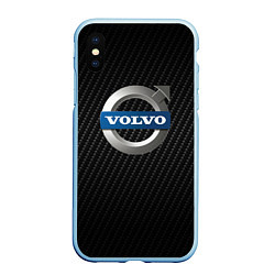 Чехол iPhone XS Max матовый VOLVO, цвет: 3D-голубой