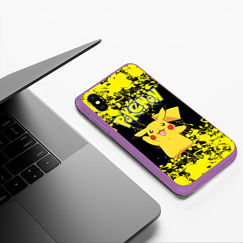 Чехол iPhone XS Max матовый POKEMON / 3D-Фиолетовый – фото 3