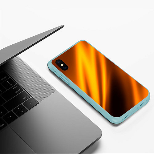 Чехол iPhone XS Max матовый Луч / 3D-Мятный – фото 3