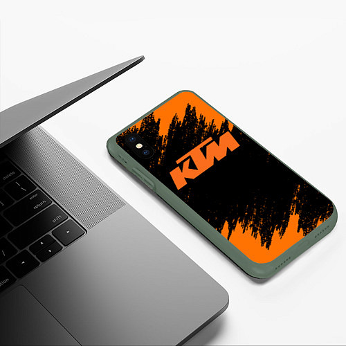 Чехол iPhone XS Max матовый KTM / 3D-Темно-зеленый – фото 3