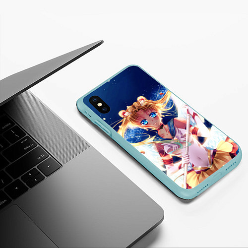 Чехол iPhone XS Max матовый SAILOR MOON / 3D-Мятный – фото 3