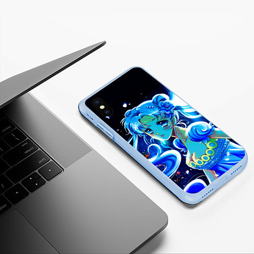 Чехол iPhone XS Max матовый СЕЙЛОР МУН / 3D-Голубой – фото 3