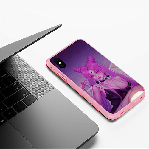 Чехол iPhone XS Max матовый PINK HEAR / 3D-Баблгам – фото 3