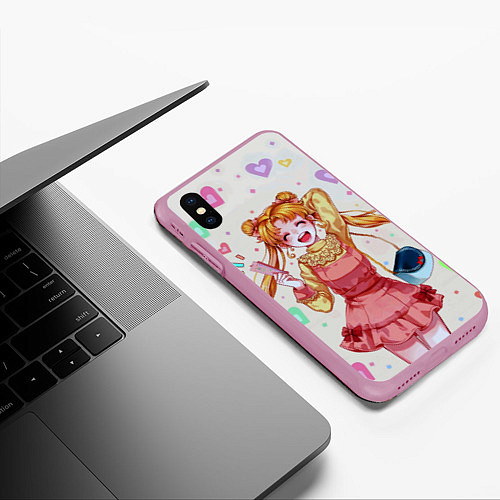 Чехол iPhone XS Max матовый SAILOR MOON / 3D-Розовый – фото 3