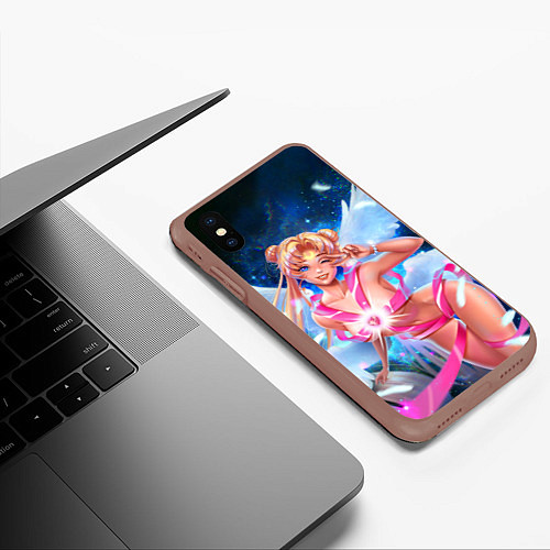 Чехол iPhone XS Max матовый HI / 3D-Коричневый – фото 3