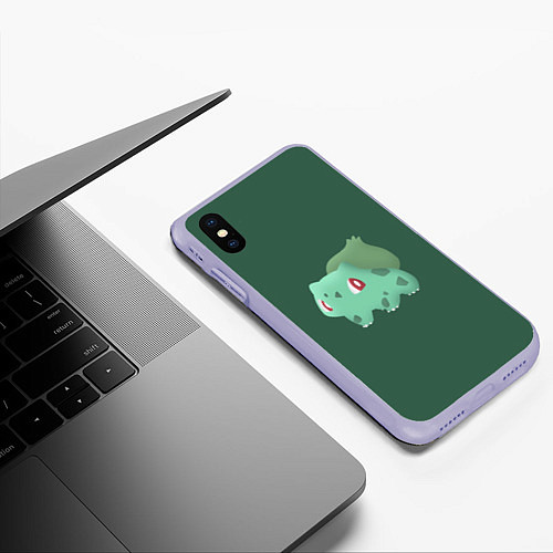Чехол iPhone XS Max матовый Pokemon Bulbasaur / 3D-Светло-сиреневый – фото 3