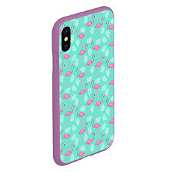 Чехол iPhone XS Max матовый Flamingo, цвет: 3D-фиолетовый — фото 2