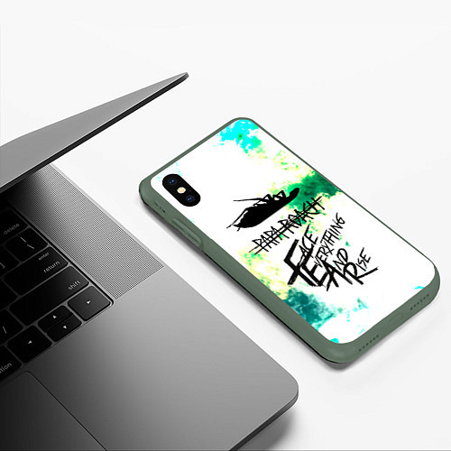 Чехол iPhone XS Max матовый Papa Roach / 3D-Темно-зеленый – фото 3
