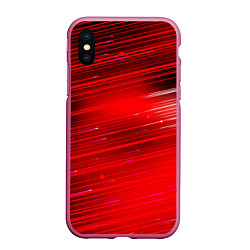 Чехол iPhone XS Max матовый Красный свет, цвет: 3D-малиновый