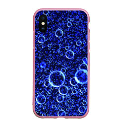 Чехол iPhone XS Max матовый Пузыри, цвет: 3D-розовый