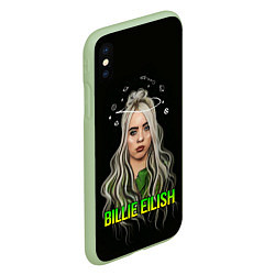 Чехол iPhone XS Max матовый BILLIE EILISH, цвет: 3D-салатовый — фото 2