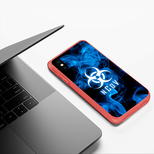 Чехол iPhone XS Max матовый NCoV / 3D-Красный – фото 3