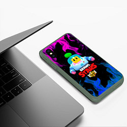 Чехол iPhone XS Max матовый BRAWL STARS SPROUT 13, цвет: 3D-темно-зеленый — фото 2