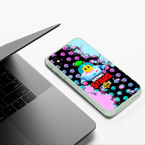 Чехол iPhone XS Max матовый BRAWL STARS SPROUT 11 / 3D-Салатовый – фото 3
