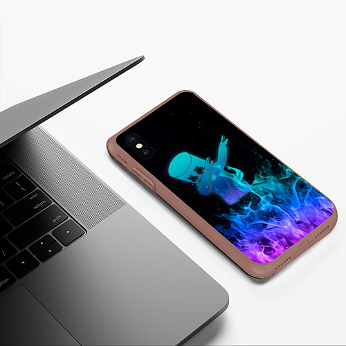 Чехол iPhone XS Max матовый Marshmello Fortnite / 3D-Коричневый – фото 3