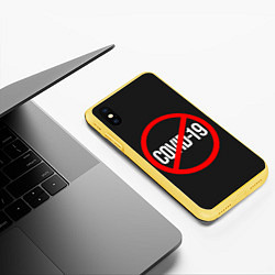 Чехол iPhone XS Max матовый STOP COVID-19, цвет: 3D-желтый — фото 2