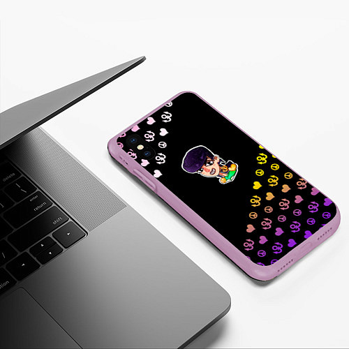 Чехол iPhone XS Max матовый Jojo diamond / 3D-Сиреневый – фото 3