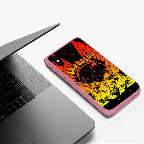 Чехол iPhone XS Max матовый SABATON / 3D-Малиновый – фото 3