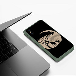Чехол iPhone XS Max матовый Жираф, цвет: 3D-темно-зеленый — фото 2
