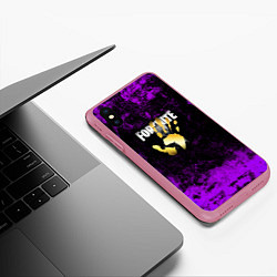 Чехол iPhone XS Max матовый Fortnite, цвет: 3D-малиновый — фото 2